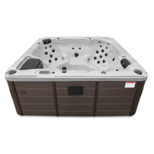 CANADIAN SPA CO. Thunder Bay AI Hot Tub Outdoor Winterfest, 6 Personen Hot Tub mit LED Beleuchtung, Lautsprecher, Aromatherapie und Isolierabdeckung