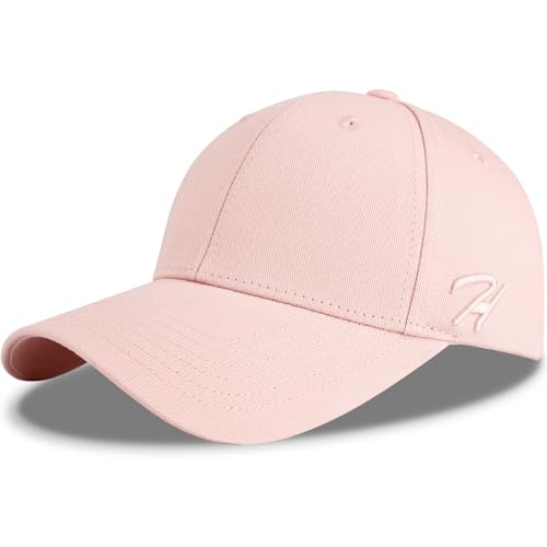 HASAGEI Baseball Cap Herren Damen Basecap Baseball Kappe Reine Farbe Baseboard Baseballkappe Cotton Cap für Tennis Golf Reisen (Rosa)