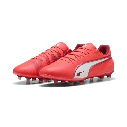 PUMA King Match FG/AG, Unisex Fussballschuh, Glowing RED-PUMA White-RED FIRE,