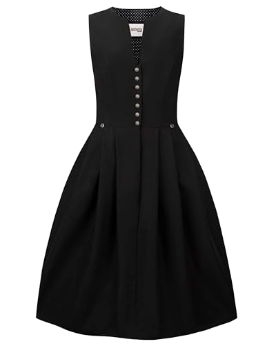 Stockerpoint Damen ELSA Midi Midi Dirndl ohne Schürze, schwarz, 42