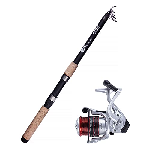 Zite Fishing Angelset Allround - Karpfen Aal Teleskoprute 270cm 30-80g +Angelrolle mit 2 Aluspulen mit Schnur Bespult, Optimales Angel Set, Angelzubehör Set Angelausrüstung Angel Sachen Angler Zubehör