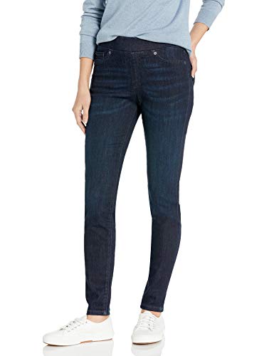 Amazon Essentials Damen Stretch-Schlupf-Jeggings mit mittlerer Leibhöhe - Auslaufmodell, Dunkle Waschung, 42