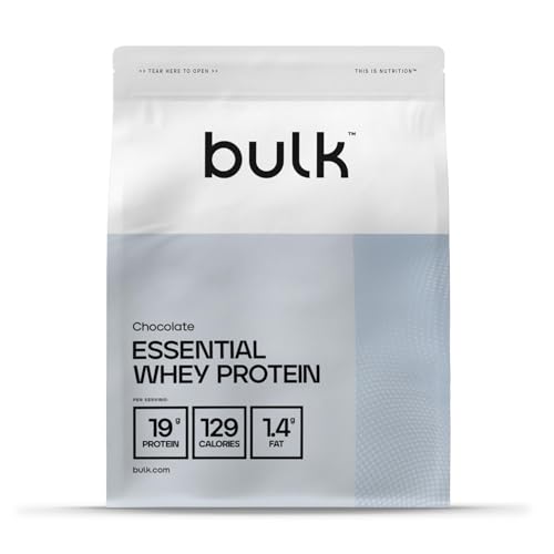 Bulk Essentielles Whey Protein, Protein Pulver, Eiweißpulver, Schokolade, 1 kg, 28 Portionen, Verpackung Kann Variieren