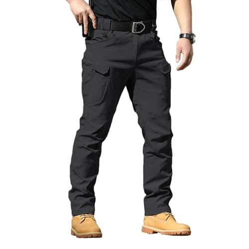 Cargohose Herren wasserdichte Outdoor Hosen Arbeitshosen Männer Leichte Wanderhose Freizeithose Mit Seitentaschen Ripstop Taktische Trekkinghose Tactical Hose Mit Multi Taschen