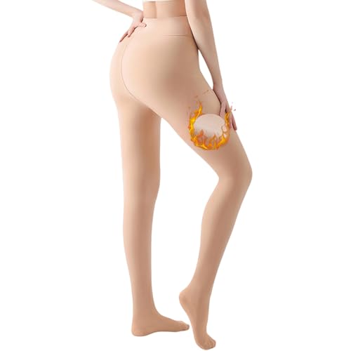 Arkim Strumpfhosen Damen Winter Superzart!, Glänzende schwarze Thermo Strumpfhose gefüttert, 1 Nahtlinie im Schritt Fake Transparente Strumpfhose Fleece Thermostrumpfhose Leggings