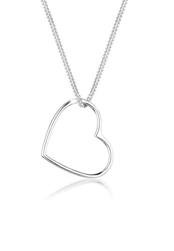 Elli Halskette Damen Herz Anhänger Filigran in 925 Sterling Silber