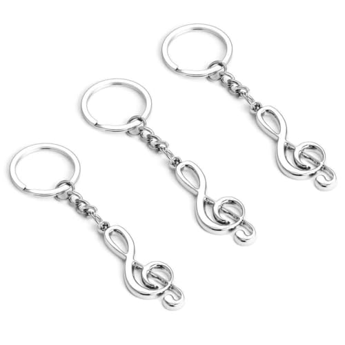BIRLOZA Musiknote Schlüsselanhänger Music Keychain Music Themed Gifts Music Key Chains Musik Anhänger Schild für Handtasche Firmenbüro Geschenke Zubehör (3 Stück)