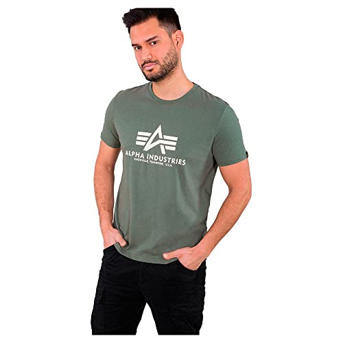 Alpha Industries Herren Basic T-Shirt, Grün, L