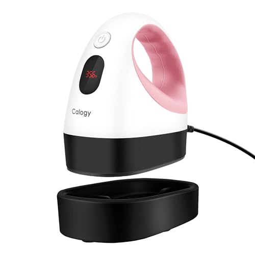 Calogy Transferpresse Mini Hitzepresse, Presse Plotter Maschine, Kleine Heißpresse mit 3 Heizstufen, Tragbare Mini Heat Press Temperaturanzeige Für T-Shirts, Schuhe, Hüte, HTV-Vinyl (Weiß Rosa)