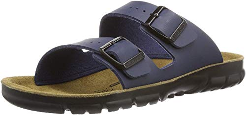 BIRKENSTOCK Classic Bilbao Birko-Flor, Herren Pantoletten, Blau (Blau), 42 EU