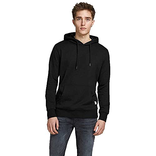 JACK & JONES Herren Jjebasic Noos Hooded Sweatshirt, Schwarz, L EU