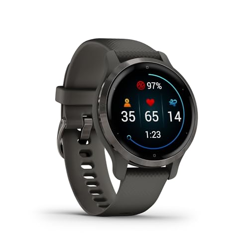 Garmin Venu 2S – schlanke GPS-Fitness-Smartwatch mit ultrascharfem 1,1“ AMOLED-Touchdisplay, Gesundheitsfunktionen, über 25 vorinstallierten Sport-Apps, GarminMusic & GarminPay