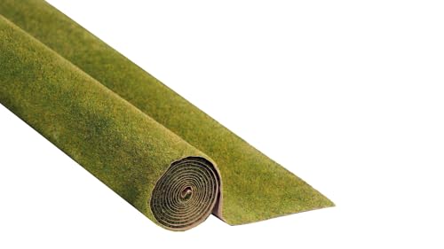 NOCH® Grasmatte „Wiese“, mit Modellbau Gras, 120 x 60 cm für die Spurweiten H0, N, Z ideal für ländliche Szenen und DIY-Projekte, grün