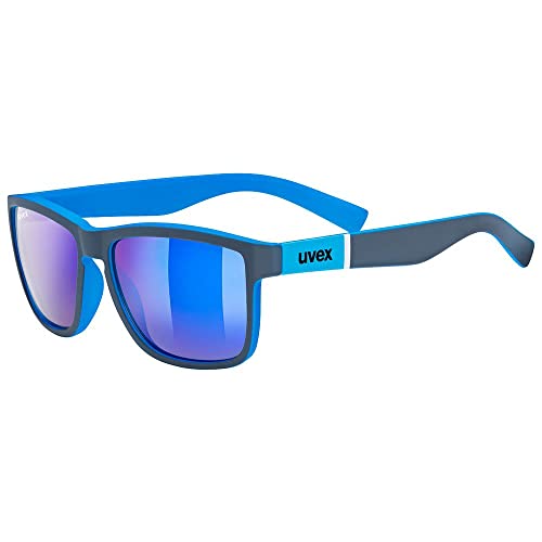 uvex LGL 39 - Sonnenbrille für Damen und Herren - starker Schutz vor Sonnenstrahlung - inkl Schriftzug auf den Bügeln - grey matt blue/mirror blue - one size