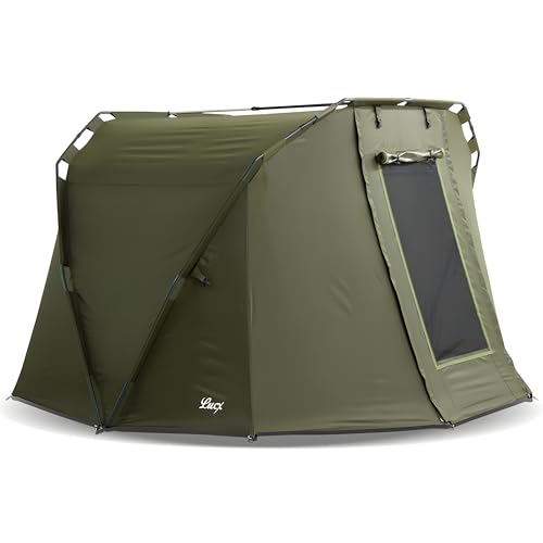 Lucx Caracal Bivvy Angelzelt für 1-2 Mann - wasserdichtes Karpfenzelt mit herausnehmbarer Bodenplane & 10.000 mm Wassersäule
