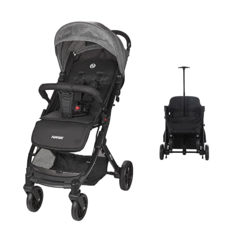 Nania Myla, kompakter Buggy, Kinderwagen 0 bis 4 Jahre (22 kg max), leicht (7,5 kg), Stadtwagen, mit einer Hand in Liegeposition neigbar, großer Aufbewahrungskorb, mit Transporttrolley