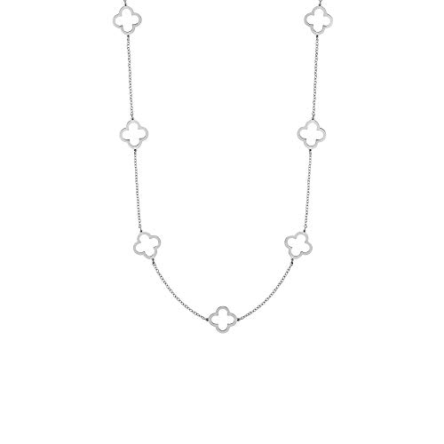 Heideman Halskette Elara Damen - aus hochwertigem Edelstahl - gold silber rosegold farbend - Kette mit Kleeblatt Ornamenten für Frauen - 80cm lang mit Verlängerungskettchen