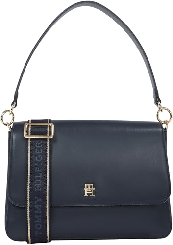 Tommy Hilfiger Damen Handtasche Tasche Henkeltasche TH Joy Shoulder Bag Blau