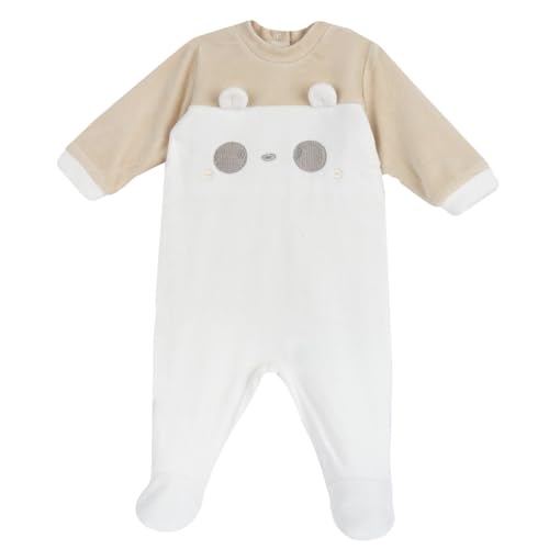 Chicco, Baby Strampler mit bequemer Öffnung am Rücken und an den Knien mit Knöpfen, aus warmem und weichem Chenille, maschinenwaschbar, Babykleidung 0-24 Monate, Geschenkidee zur Geburt