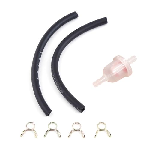 Jadeshay Motorrad Benzinschlauch Kit 6mm, Inline Brenngasfilter, Motorrad Benzin Kraftstofffilter mit Schlauch Klemmen für 49ccm 160ccm Mini Moto Dirt Bike ATV Quad Rasenmäher