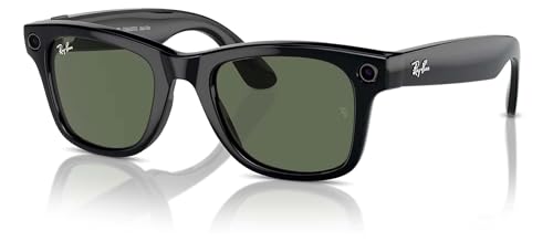 Ray-Ban Meta RW 4006 Wayfarer Sonnenbrille, Uni, Schwarz/G-Grün, klassisch, 50/22/150, Schwarz/G – Klassisches Grün, 50/22/150