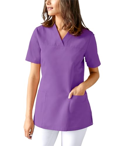 CLINIC DRESS Schlupfkasack Damen Kasack | Kasacks Damen Pflege | Schlupfkasack für Altenpflege & Krankenpflege | Medizinische Berufskleidung | Viola, M