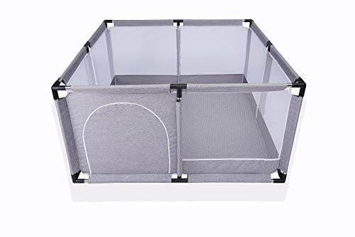 Star Ibaby Laufstall Oxford XL für Babys, ultraleicht, Grau (Soft Grey)