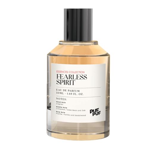 PufPuf Fearless Spirit – Unisex (Damen/Herren) Eau de Parfum 50 ml, würzig & orientalisch, intensiver & langanhaltender Duft mit Zimt, Cognac, Pralinen & Vanille, elegantes Parfum für Frauen & Männer