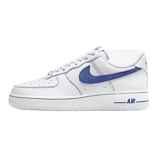NIKE Air Force 1 '07 Lv8 Herren Schuhe Sneaker, White Deep Royal Blue, 41 EU
