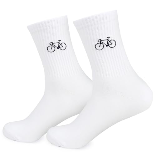 MEJOSER Fahrrad Socken Herren 42-46 Lustige Fahrradsocken Rennrad Fahrradfahrer Radfahrer Geschenke Tennissocken Zubehör Accessoires Geschenk für Teenager Freunde Weihnachten Fahrradliebhaber