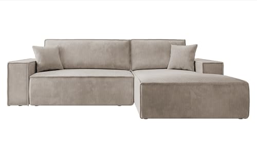 Selsey Sofa Ecksofa Eckcouch Schlafsofa Couch Mit Stauraum Schlaffunktion Pflegeleicht Polyurethanschaum L Form Rechts Farese Beige Cordoptik