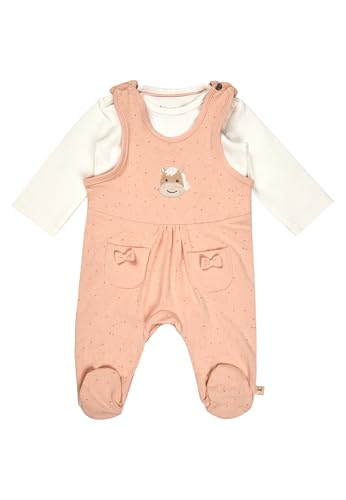 Sterntaler Strampler Set Sunny – 2-teilig – Strampler mit Fohlen-Applikation & Langarmbody – Baumwolljersey – bequemer Zweiteiler ab Geburt - MÄDCHEN – Pünktchenprint – Aprikose – Größe 68