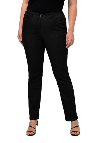 Ulla Popken Damen Slim-Jeans Hose, Black, 24
