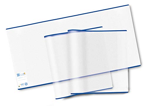 HERMA 20217 Buchumschläge 26,5 x 54 cm HERMÄX Classic, 3 Stück, Buchhüllen mit Beschriftungsetikett & Kantenschutz aus abwischbarer Polypropylen-Folie, Buchschoner Set für Schulbücher, transparent