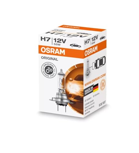 Osram ORIGINAL H7, Halogen-Scheinwerferlampe, 64210, 12V PKW, Faltschachtel (1 Stück)