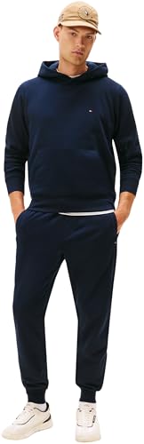 Tommy Hilfiger Herren Trainingsanzug Flag Logo mit Kapuze, Blau (Desert Sky), XL