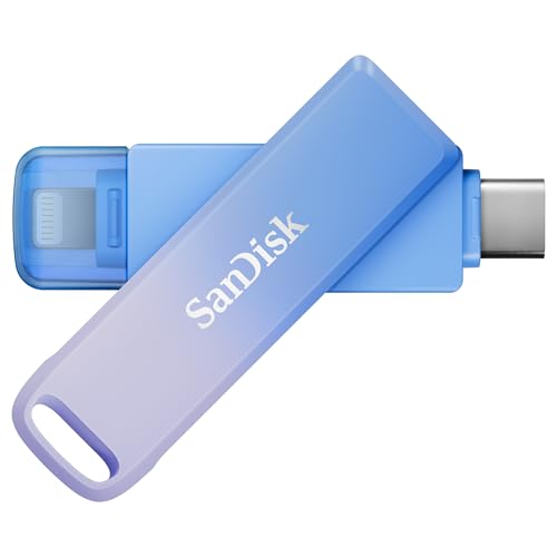 SanDisk Creator Phone Drive 256 GB (Für iPhone, iPad, PC & Mac, Lightning und USB Type-C, Automatisches Backup, Passwortschutz, Bis zu 90 MB/s Übertragung, inkl. 3 Monate Adobe Lightroom)