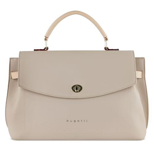 bugatti Ella Stadttasche, Kunstleder Tasche, Damenhandtasche Schultertasche, beige