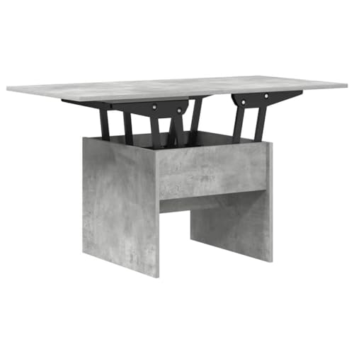 vidaXL Couchtisch Beton Grau 55 x 54,5 x 45 cm Holzwerkstoff, Verstellbarer rechteckiger Couchtisch, modern, erweiterbar, minimalistisches Design für Dein Wohnzimmer