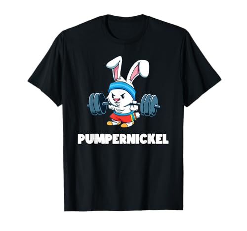 Witzige Bodybuilding Geschenke Lustiges Pumpernickel Workout Kaninchen Fitness Gym T-Shirt Schwarz S