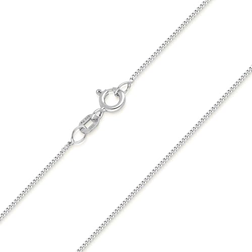 MATERIA Schmuck feine 925 Silber Panzerkette 1mm - Damen Halskette silber in 40-120 cm verfügbar #K32, Länge Halskette:45 cm
