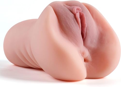 635g 2in1 Realistische TPE-Sexpuppe für Männer, Doppelte Stimulation mit Vagina & Anus, Weiche Pocket Pussy mit 3D-Textur Erwachsenenspielzeug, Male sex toy für Männer