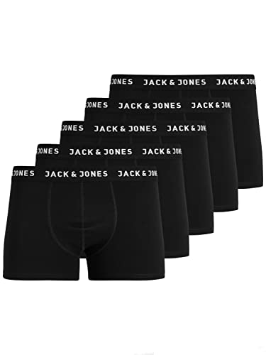 JACK & JONES Herren Boxershorts Unter-Hosen Pants 5er-Pack, Farbe:Black1, Größe:XL