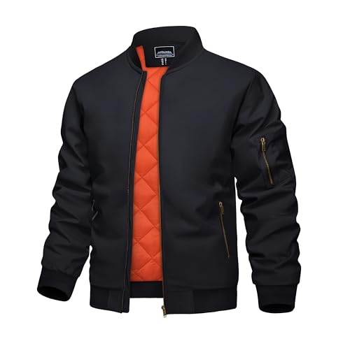 KEFITEVD Herren Windbreaker Heavyweight Bomber Jacken Winter Warmer Mantel Militär Steppjacken für Herren Outdoor Mode Mantel