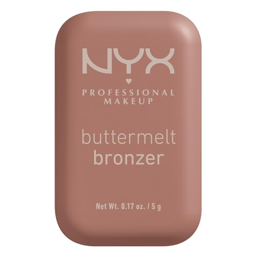 NYX Professional Makeup Buttermelt Bronze Bronzer für Gesicht und Körper, Mit Shea Butter, Mandelbutter & Mangobutter, Für eine sonnengeküsste Bräune, Farbe: Deserve Butta, 1 x 5 g