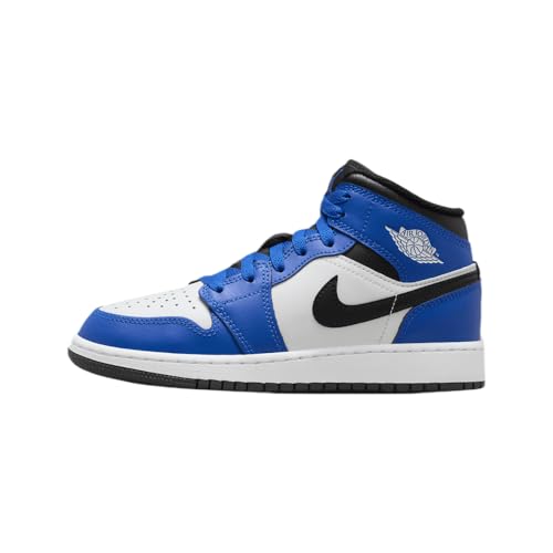 NIKE Air Jordan 1 Mid GS Grade School Sneaker Sneaker Fashion Schuhe, Game Royal White, 38 EU