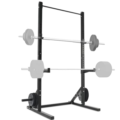 ISE Power Cage Verstellbares Kraftstation-Rack für Gewichtheben, Kniebeugen und Kreuzheben, Power Rack Schwarz Smith Machine Multipresse, Stahl-Konstruktion Klimmzugstange für Home Gym