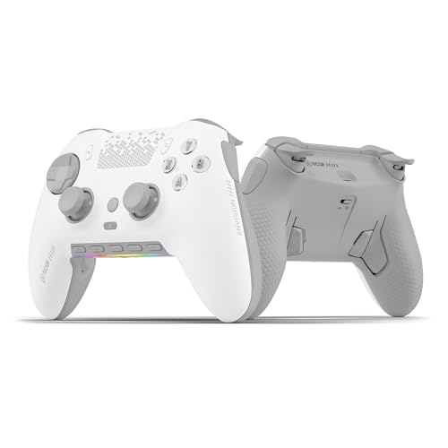 Scuf ENVISION PRO Kabelloser Gaming-Controller nur für den PC – Anti-Drift-Daumenstifte – Fünf Wiederverwendbare G-Tasten – Wiederverwendbare Back-Paddles – Sofortauslöser – Weiß
