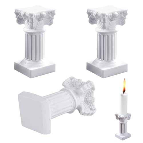 Sctmda Römische Säule Deko 3 Stücke Griechische Säule Deko Römische Säulen Harz Römische Säule Dekoration Requisiten Griechische Säulenharz Skulptur Dekoration Harz Kerzenständer Skulptur Weiß