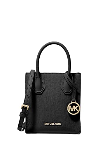 Michael Kors Mercer Extra-Small Pebbled Leather Crossbody Bag (Black)